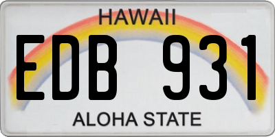 HI license plate EDB931