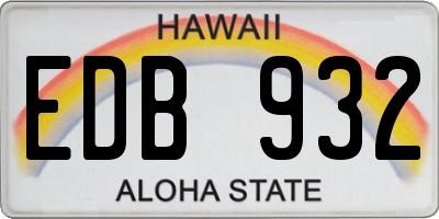 HI license plate EDB932