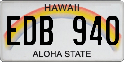 HI license plate EDB940