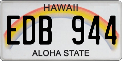HI license plate EDB944