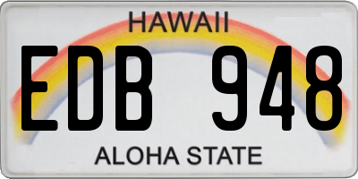 HI license plate EDB948
