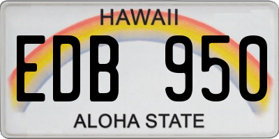 HI license plate EDB950