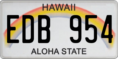 HI license plate EDB954