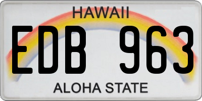 HI license plate EDB963