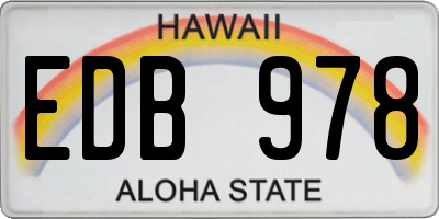 HI license plate EDB978
