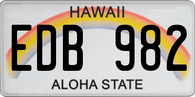 HI license plate EDB982