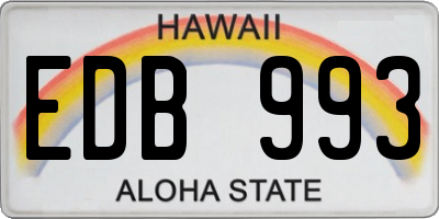 HI license plate EDB993
