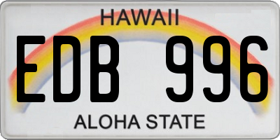 HI license plate EDB996