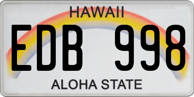 HI license plate EDB998