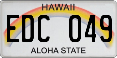 HI license plate EDC049