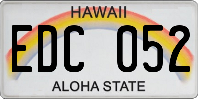 HI license plate EDC052