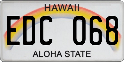 HI license plate EDC068