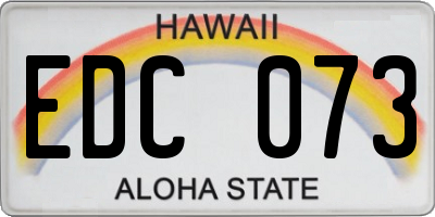 HI license plate EDC073