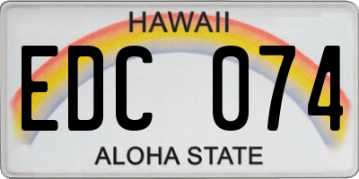 HI license plate EDC074