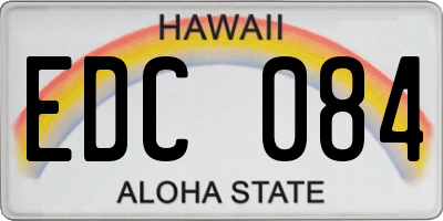 HI license plate EDC084