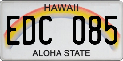 HI license plate EDC085
