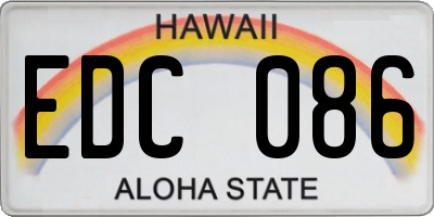 HI license plate EDC086
