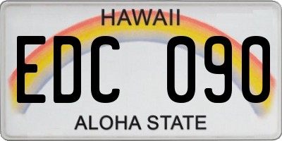 HI license plate EDC090