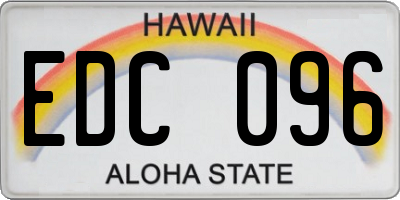 HI license plate EDC096