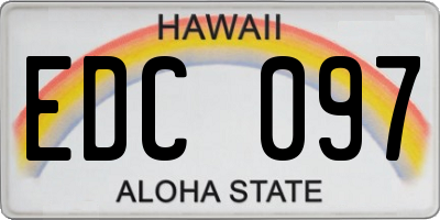 HI license plate EDC097
