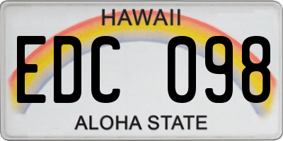 HI license plate EDC098