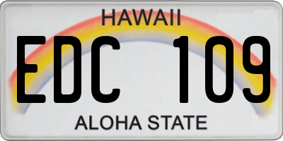 HI license plate EDC109