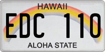HI license plate EDC110