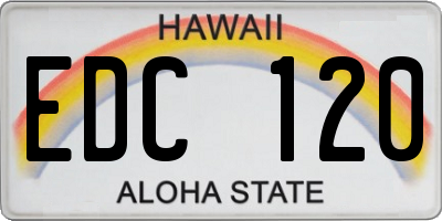 HI license plate EDC120
