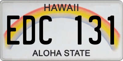 HI license plate EDC131