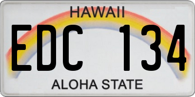 HI license plate EDC134