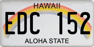 HI license plate EDC152