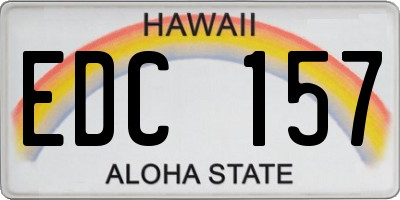 HI license plate EDC157