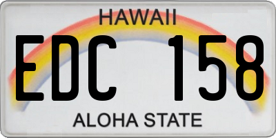 HI license plate EDC158