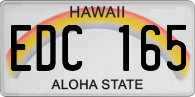 HI license plate EDC165