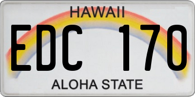 HI license plate EDC170