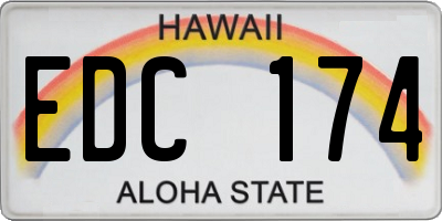 HI license plate EDC174