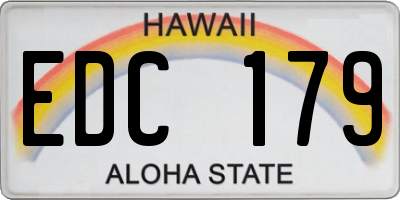 HI license plate EDC179