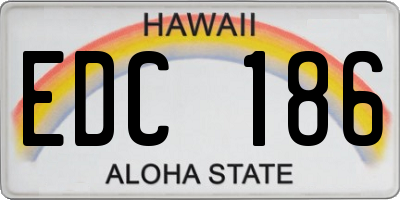 HI license plate EDC186