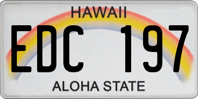 HI license plate EDC197