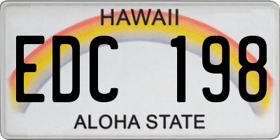 HI license plate EDC198