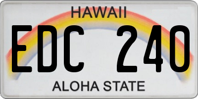 HI license plate EDC240