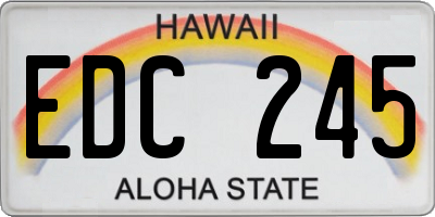 HI license plate EDC245