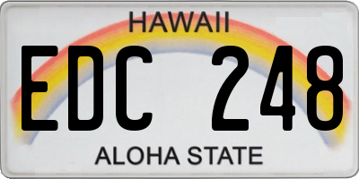 HI license plate EDC248