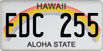 HI license plate EDC255