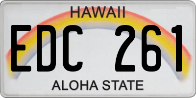 HI license plate EDC261