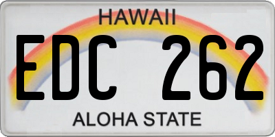 HI license plate EDC262