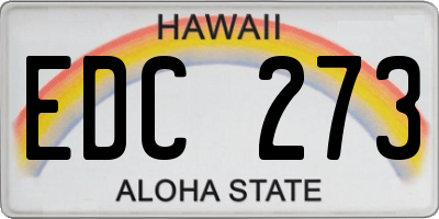 HI license plate EDC273