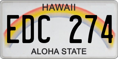 HI license plate EDC274