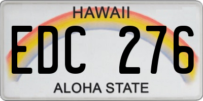 HI license plate EDC276