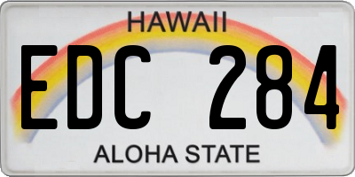 HI license plate EDC284